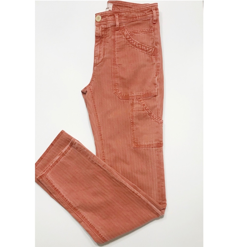 🌻NWOT Anthropologie Orange Rust Carpenter Pant27
